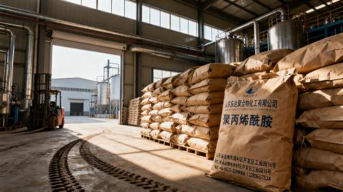 高分子聚丙烯酰胺絮凝劑整齊裝載工廠廠區